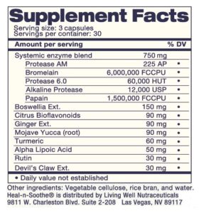 HEAL-N-SOOTHE Anti Inflammatory Supplement - Proteolytic Enzymes With Turmeric, 90 Capsules