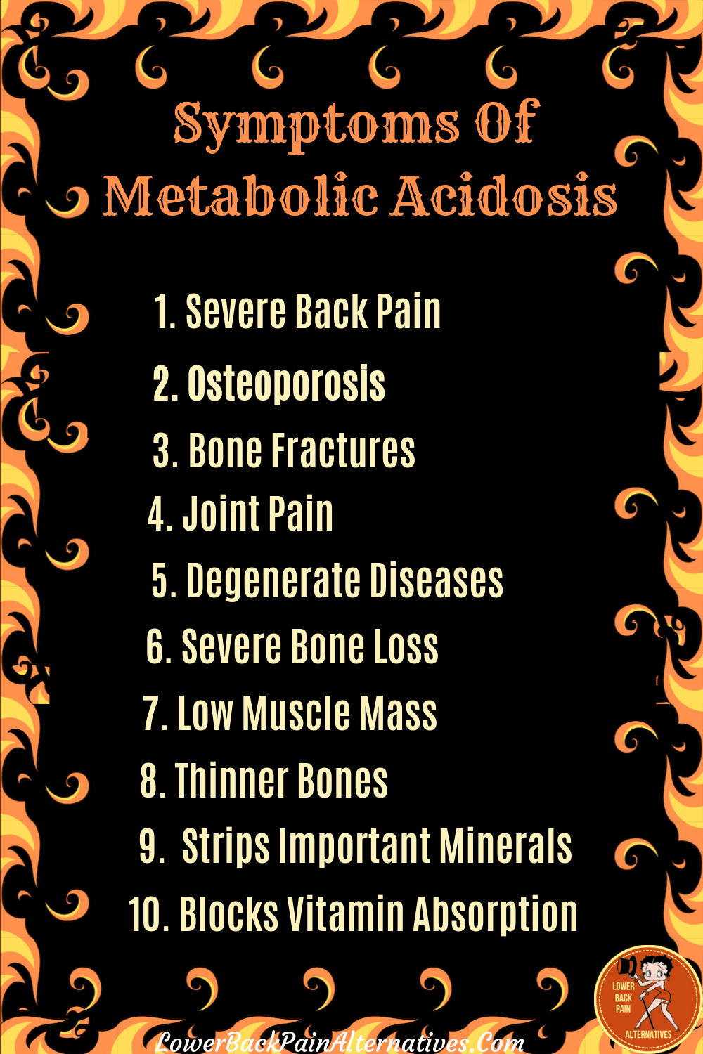 Chart Of Metabolic Acidosis Symptoms